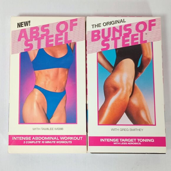 Buns of Steel, Abs of Steel Exercise VHS 2 Videotapes Greg Smithey, Tamilee Webb - Picture 1 of 4